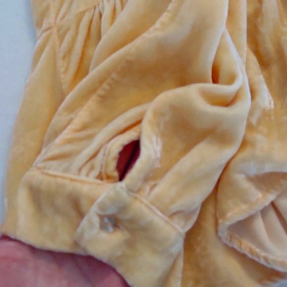 Sundance Velvet Silk Peplum Long Sleeve Button Down Blouse - Med - Picture 5 of 6